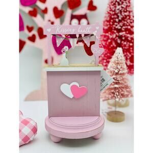 Mini Pink Valentine Kissing Booth Sign Decor